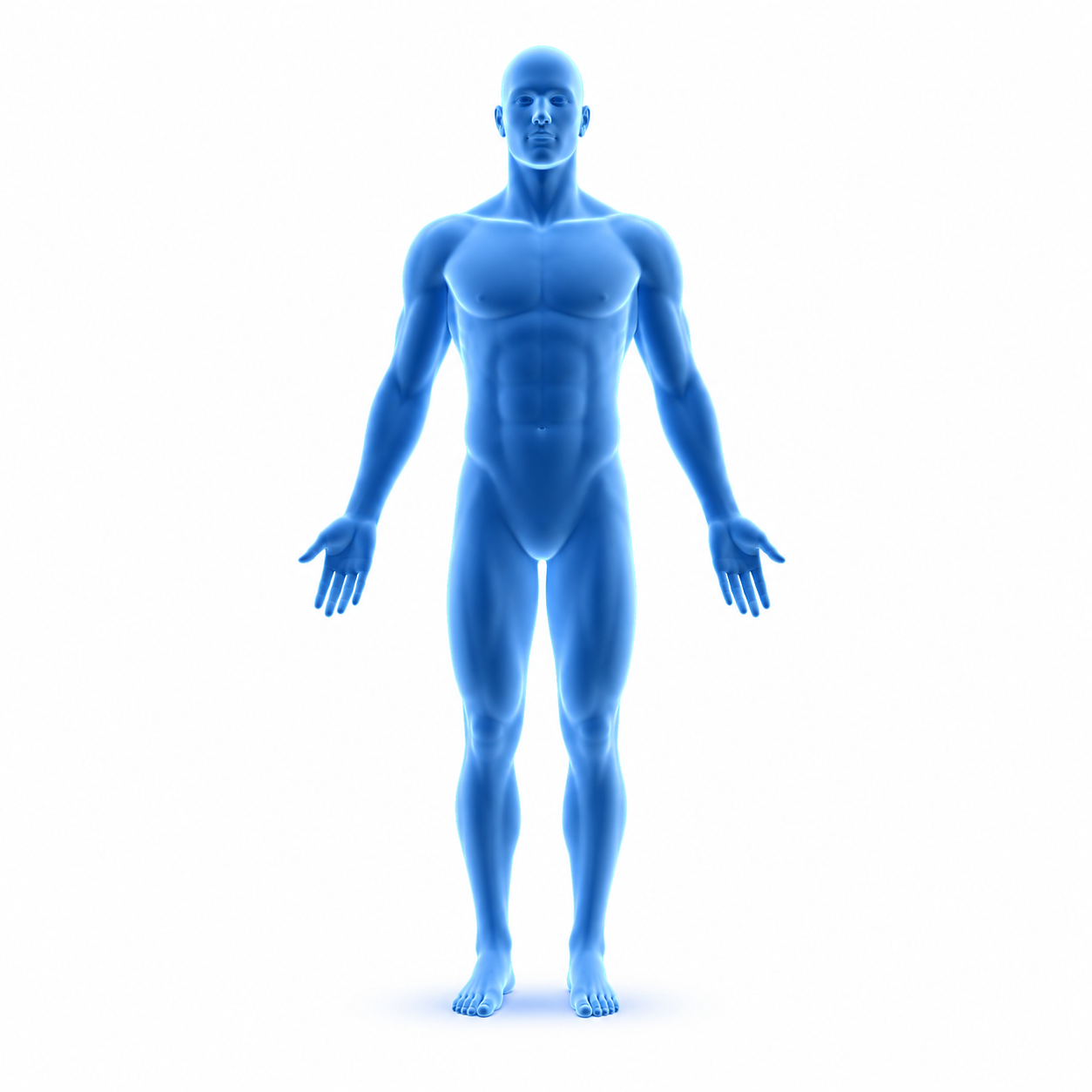 Blue human body injury map